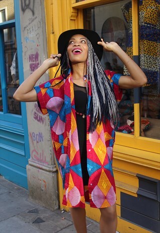 AFRICAN PRINT SHIRT DRESS - OUSMAN SHIRT - SHIRT WOMENS