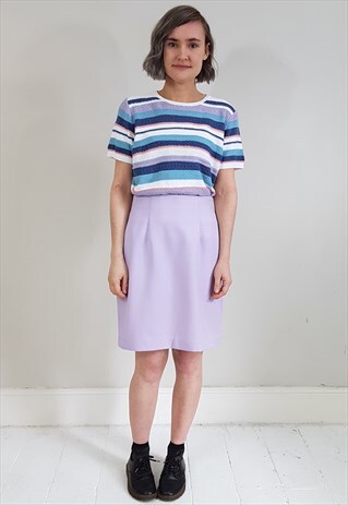 VINTAGE 90'S STRIPED BLUE AND PURPLE KNIT TOP
