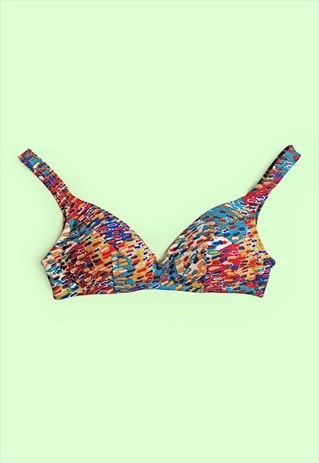 Vintage 70's 60's Retro Swimsuit Bra Top Multi Colours 