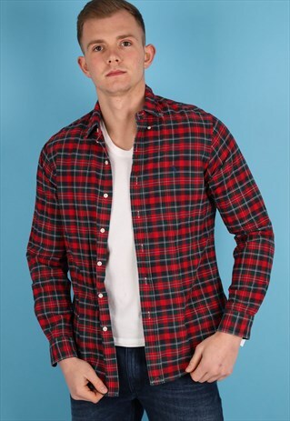 VINTAGE POLO RALPH LAUREN CHECK SHIRT NS139