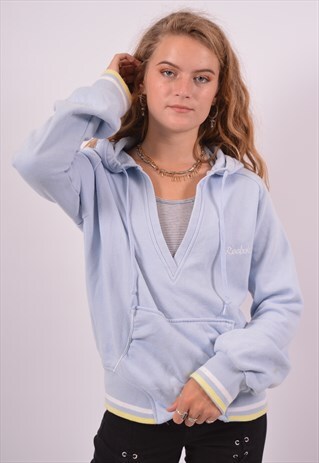 VINTAGE REEBOK HOODIE JUMPER BLUE