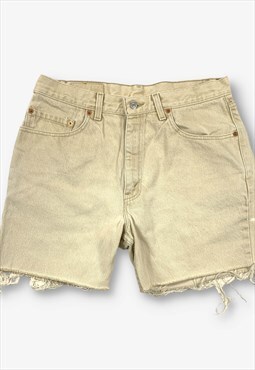 Vintage Levi's 550 Cut Off Denim Shorts Cream W34 BV20331