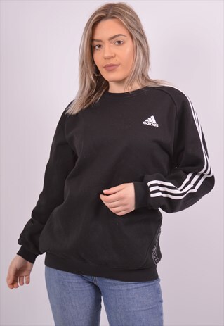 VINTAGE ADIDAS SWEATSHIRT JUMPER BLACK
