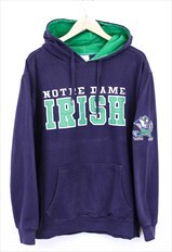 Vintage Notre Dame Hoodie Navy Fighting Irish Football 90s