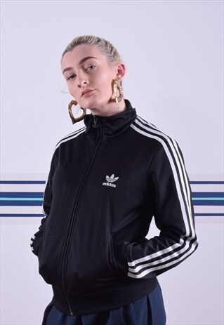 BLACK ADIDAS TREFOIL TRACK JACKET