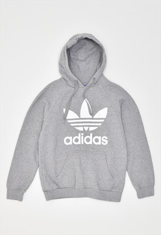 VINTAGE 00' Y2K ADIDAS HOODIE JUMPER GREY
