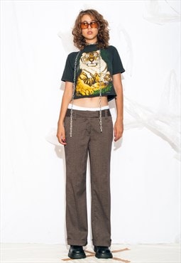 Vintage Y2K Office Siren Trousers in Brown