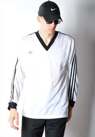 VINTAGE 70S WHITE ADIDAS SPORTS LONG SLEEVE TOP