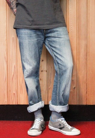 VINTAGE BLUE LEVI'S 512 PAINT JEANS