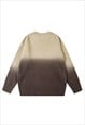 GRADIENT SWEATER KNITTED TIE-DYE JUMPER ABSTRACT TOP BROWN