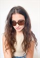 VINTAGE Y2K ICONIC LEOPARD PRINT OVAL SUNGLASSES IN BROWN