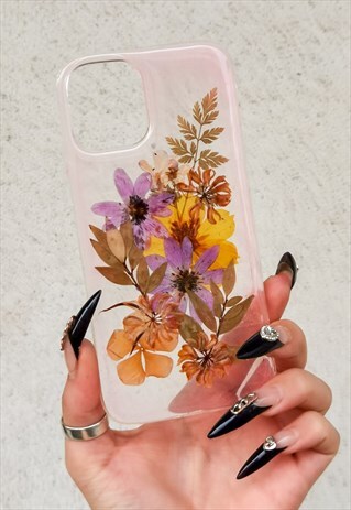 GLOW IN THE DARK PRESSED FLOWERS COVER/ IPHONE 12 PRO MAX