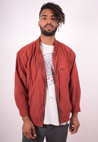 MENS VINTAGE BOMBER JACKET MEDIUM MAROON 90S