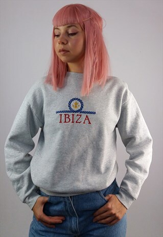 VINTAGE 90'S IBIZA EMBROIDERY SWEATSHIRT / JUMPER