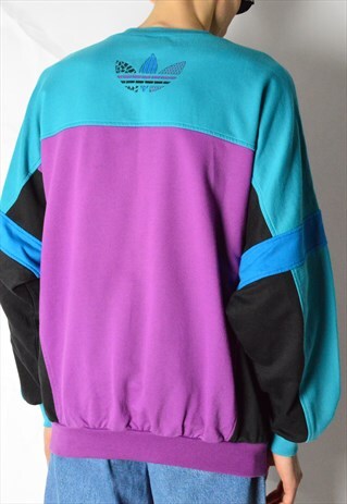 VINTAGE 80S COLOUR BLOCK ADIDAS SWEATSHIRT