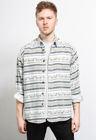 VINTAGE AZTEC PATTERNED SHIRT