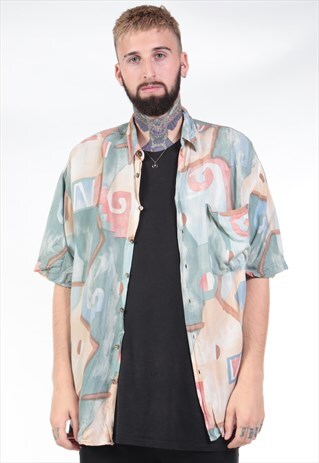 VINTAGE ABSTRACT PRINT 90S SHIRT