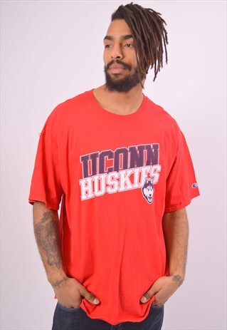 CHAMPION UCONN HUSKIES T-SHIRT TOP RED