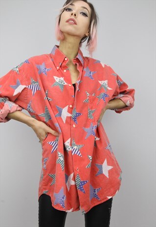 VINTAGE 80S/90S OVERSIZED PATTERNED SHIRT