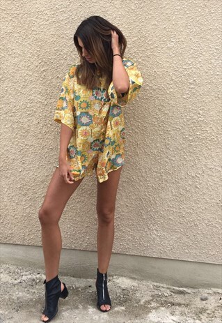 PATTERNED OVERSIZED RETRO VINTAGE UNISEX FESTIVAL SHIRT