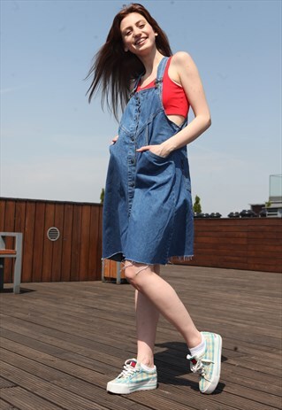 VINTAGE 90'S DENIM DUNGAREES DRESS