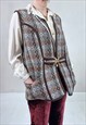 Vintage 70's Brown Welsh Wool Body Warmer Waistcoat