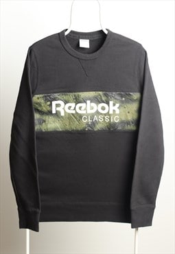 Vintage 90s Reebok Crewneck Spell out Sweatshirt Black