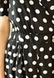 BLACK WHITE DOTS  SHORT SLEEVE PLAYSUIT