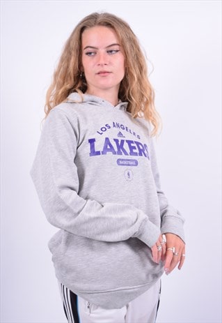 Vintage Adidas LA Lakers Hoodie Jumper Grey | Messina Girl | ASOS ...