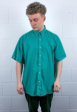 VINTAGE CASUAL SPORTIF GREEN SHIRT