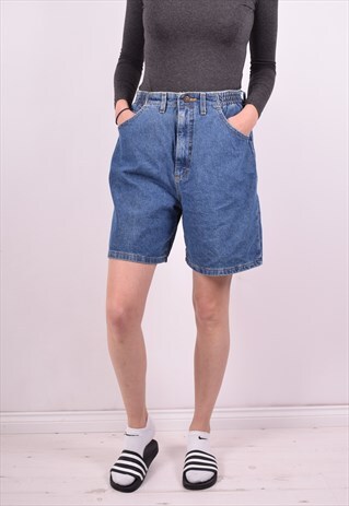 LEE WOMENS VINTAGE DENIM SHORTS W28 BLUE 90S