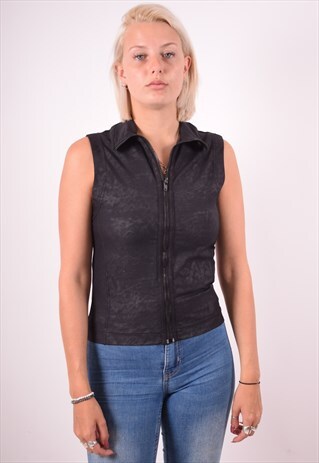 GLANFRANCO FERRE WOMENS VINTAGE GILET SMALL BLACK 90S