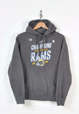 Vintage NFL Los Angeles Rams Hoodie Sweatshirt Grey Small