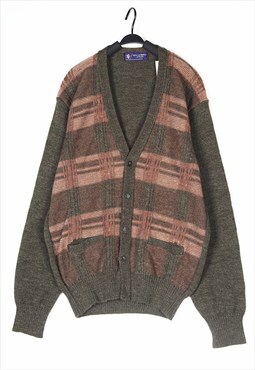 Grey Patterned wool knitwear Cardigan jumper knit 