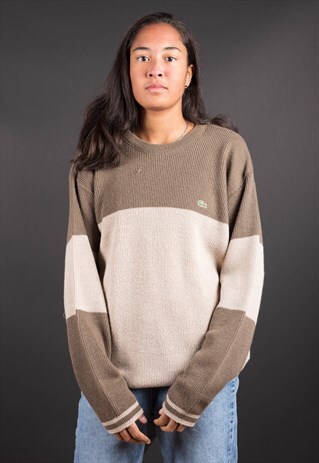BROWN KNIT LACOSTE JUMPER