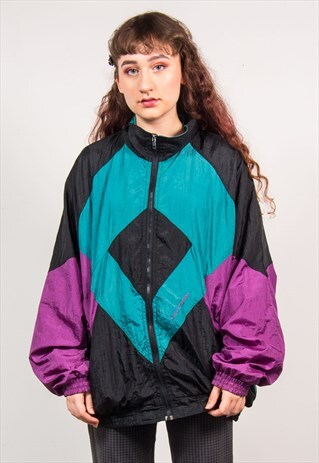 VINTAGE 90'S MULTICOLOUR SHELL TRACKSUIT JACKET