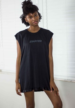 VINTAGE STARTER T-SHIRT DRESS LOGO 90S X 11.3
