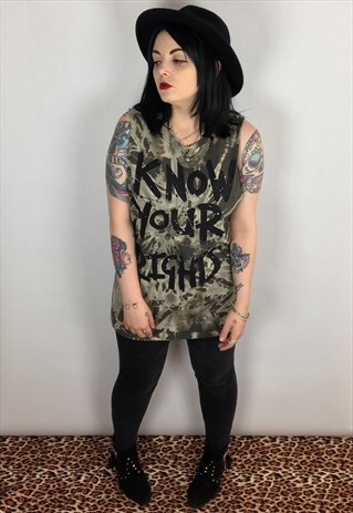KNOW YOUR RIGHTS HAND PAINTED/TIE DYED T-SHIRT SIZE LARGE