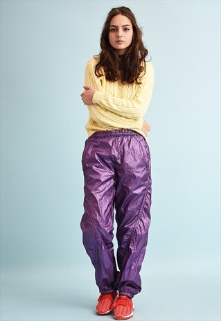80'S RETRO ATHLEISURE SHIMMERING SKIING BOTTOMS TROUSERS