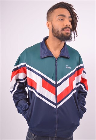 VINTAGE TRACKSUIT TOP JACKET MULTI