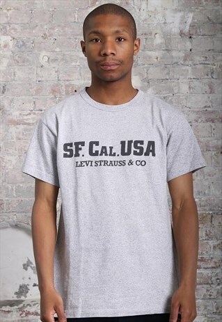 VINTAGE LEVIS PRINT LOGO T-SHIRT GREY