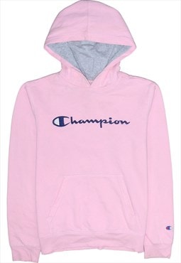 Vintage 90's Champion Hoodie Spellout Pullover Pink XLarge