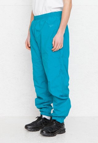 VINTAGE RETRO BLUE REEBOK TRACK BOTTOMS JOGGERS