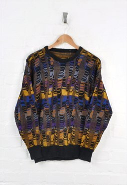 Vintage Patterned Knitwear Jumper Ladies Medium