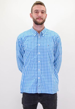 VINTAGE TOMMY HILFIGER SHIRT IN XL BLUE