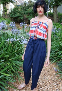Strappy Vest Top with Check Design