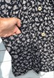 VINTAGE BLACK/WHITE FLORAL PRINTED LAYERED BLAZER/JACKET