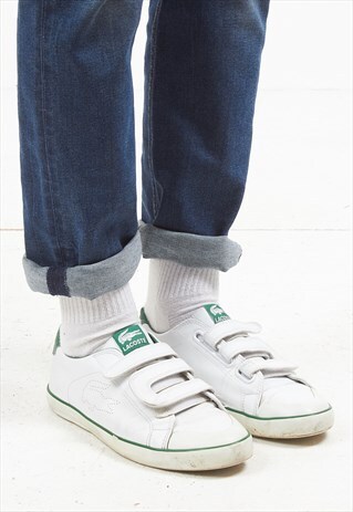 VINTAGE WHITE GREEN LACOSTE TRAINERS