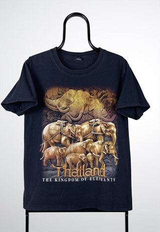 VINTAGE THAILAND GRAPHIC T-SHIRT BLACK LARGE