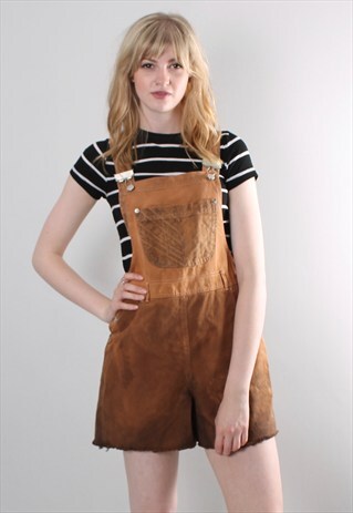 VINTAGE 90S BROWN DENIM TIE DYE DUNGAREES